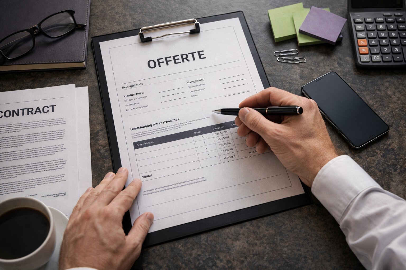 wat moet er in een offerte staan, offerte