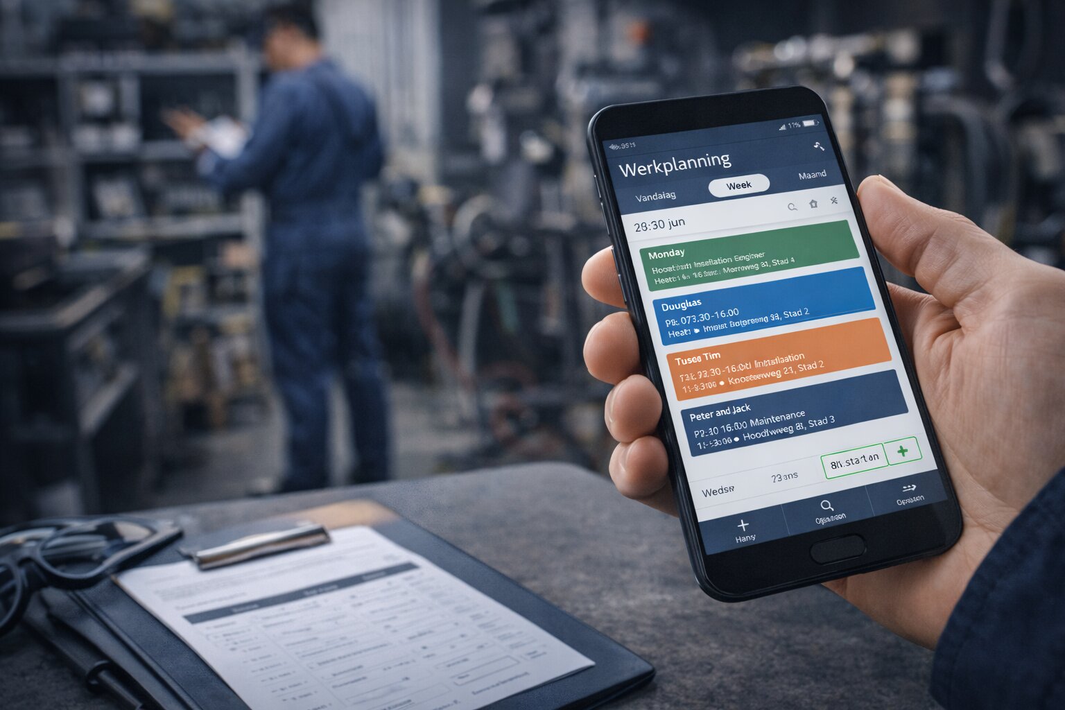 werkplanning app, werkplanning